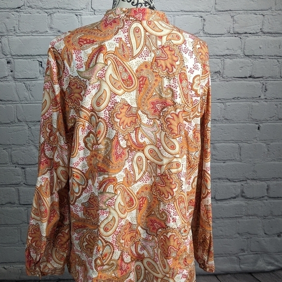 Charter Club Women's Long Sleeve paisley Print keyhole front Size 24w Top BBIN - Picture 10 of 10